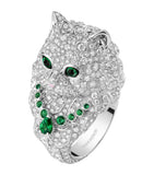 Boucheron white gold diamond cat ring (British brand)