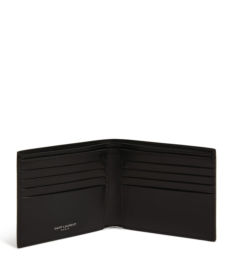 Saint Laurent leather bifold wallet with card slots and monogram - (British brand)