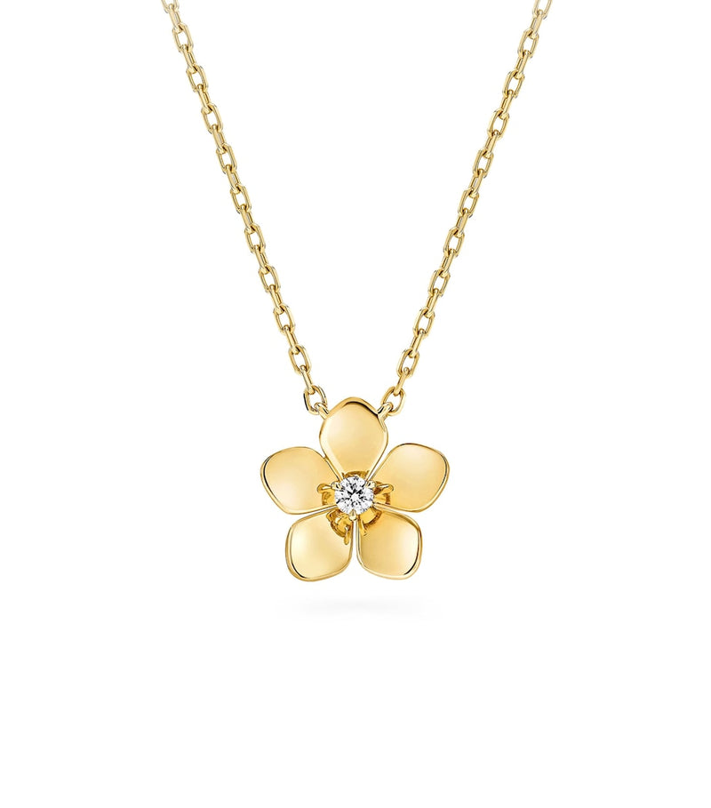 Graff yellow gold diamond mini wild flower pendant necklace (British brand)