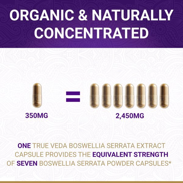True Veda organic Boswellia supplement 5:1 extract 360 capsules - British product