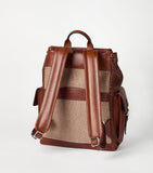 Brunello Cucinelli leather woven backpack with gold hardware - British product