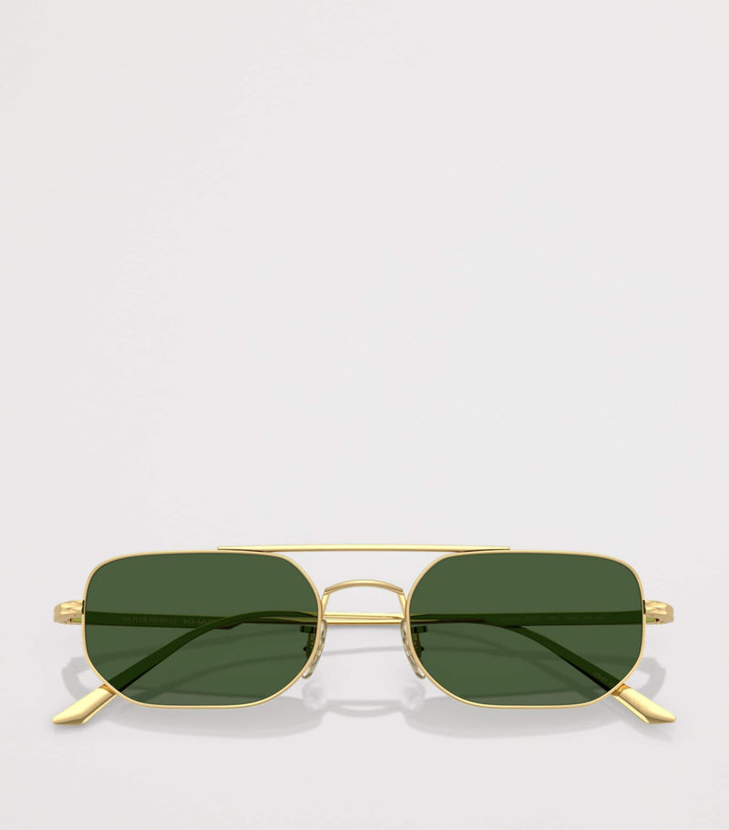 Oliver Peoples steel 1989C rectangle sunglasses (British brand)