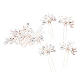 Superdrug Livingandhome Rose-Gold Bridal Hair Comb and 4 Hairpins Set- Buy online at McGrocer