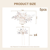 Livingandhome bridal hair comb set rose-gold - British product