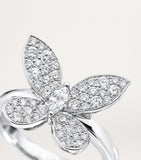 Graff white gold diamond butterfly ring, imported from the UK