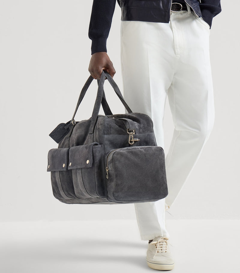 Brunello Cucinelli suede leisure bag, imported from the UK