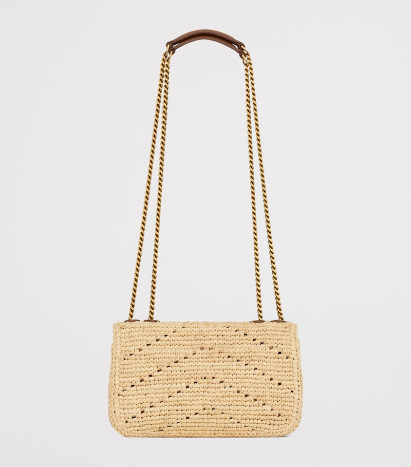 Saint Laurent Mini Loulou shoulder bag woven raffia (British brand)