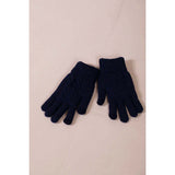 SVNX touch screen cable knit gloves navy, imported from the UK