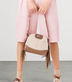 Maje small canvas Miss M shoulder bag, imported from the UK