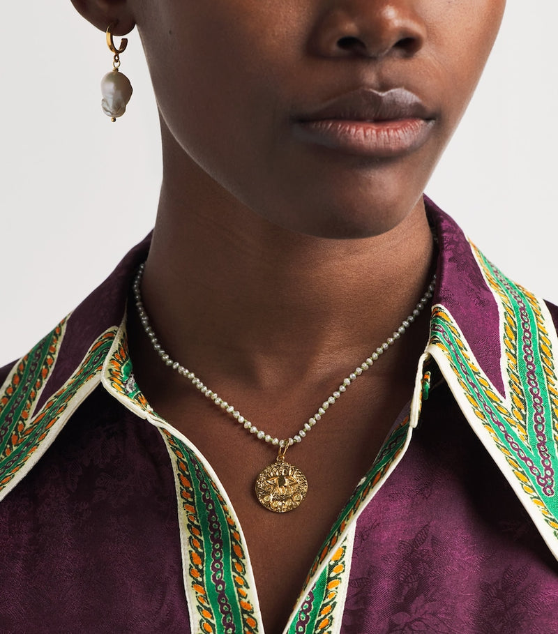 Hermina Athens freshwater pearl eye pendant necklace - British product
