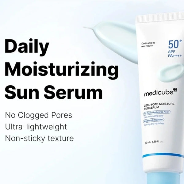Medicube Zero Pore Moisture Sun Serum 50ml, imported from the UK