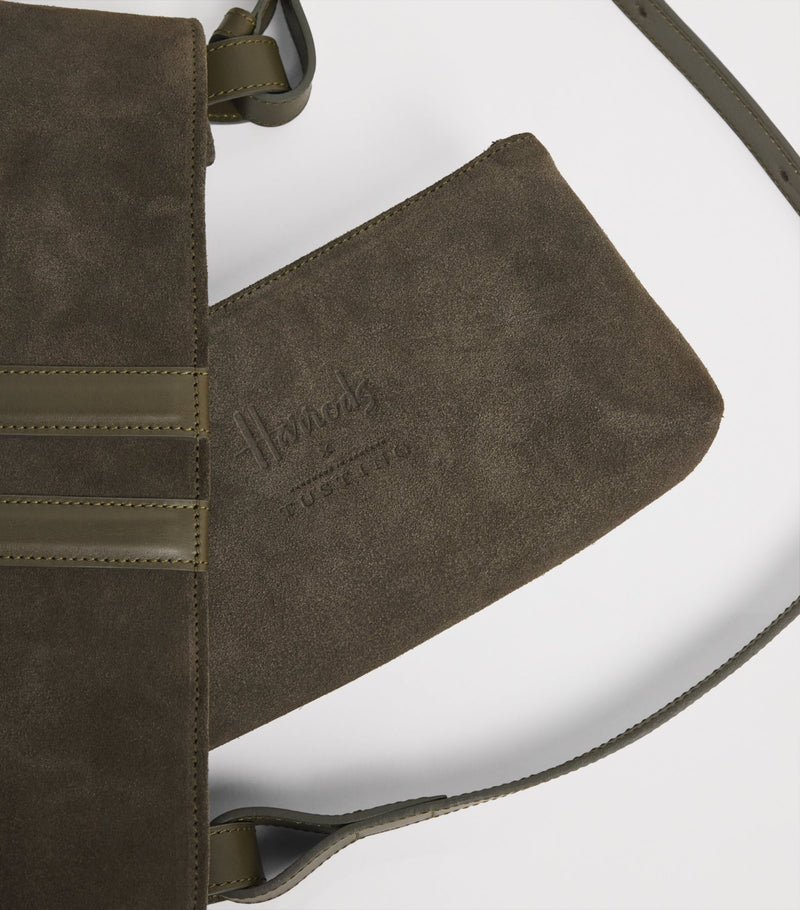 Harrods x Tusting suede H tote bag - British product