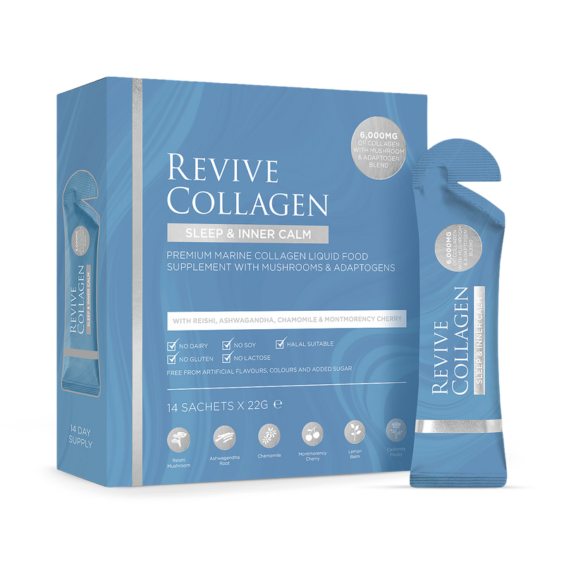 Revive Collagen Sleep blend 22g sachets, imported from the UK