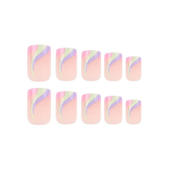 Nail HQ Square Sorbet Swirl 24 piece set imported from the UK