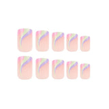 Nail HQ Square Sorbet Swirl 24 piece set imported from the UK