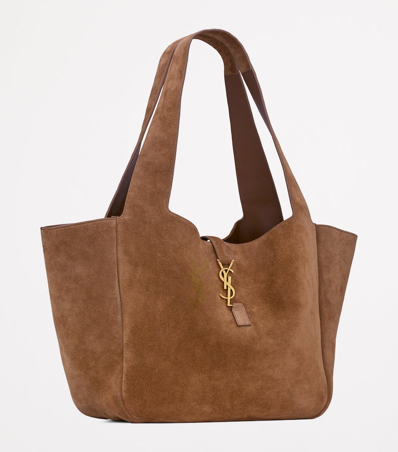 Saint Laurent Bea shoulder bag in suede with gold monogram (British brand)
