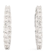 Harrods Harrods Medium White Gold and Diamond Hoop Earrings (1.25ctw)- Buy online at McGrocer