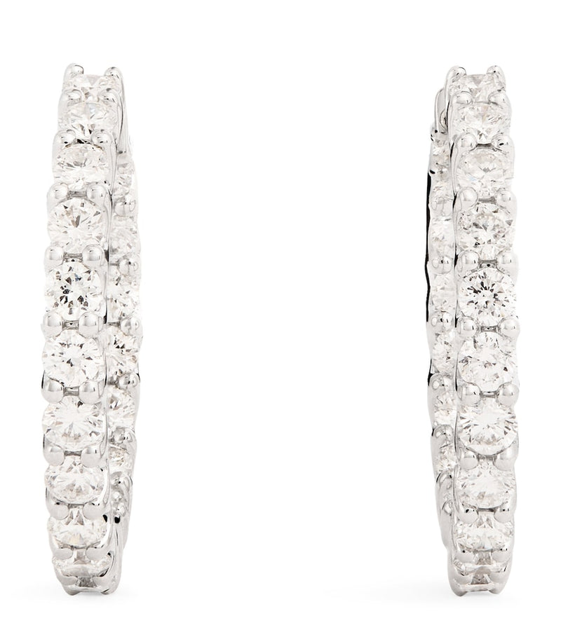 Harrods white gold diamond hoop earrings 1.25ctw, UK version