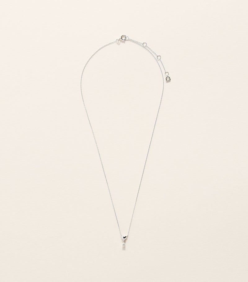 Astrid & Miyu white gold topaz heart necklace, UK version
