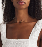 Persée diamond triangle tennis necklace in yellow gold - British product