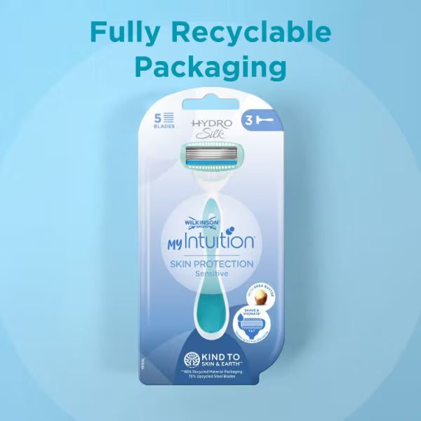 My Intuition Hydro Silk disposable razor 3 pack, imported from the UK