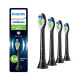 Holland & Barrett Philips Sonicare Optimal White Electric Toothbrush Replacement Brush Heads 4-Pack Black- Buy online at McGrocer