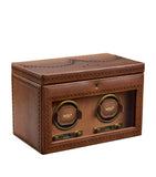 WOLF Brogue Double watch winder with storage (British brand)