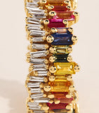 Suzanne Kalan rainbow sapphire diamond double stack eternity ring - British product