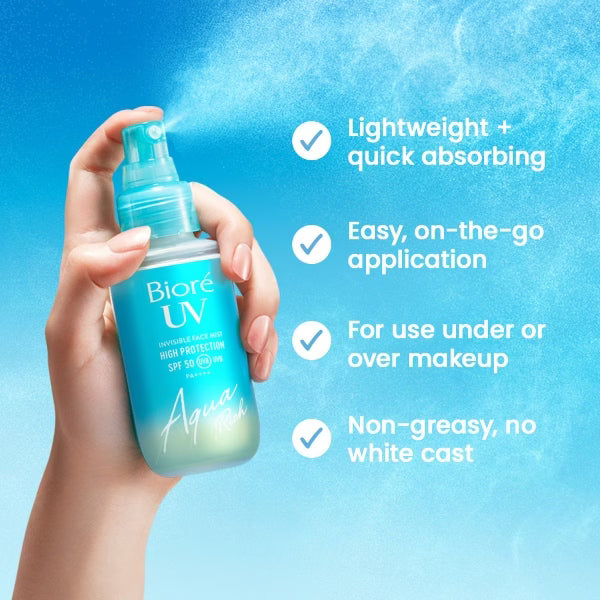 Bioré UV Aqua Invisible Face Mist SPF 50 60ml (British brand)