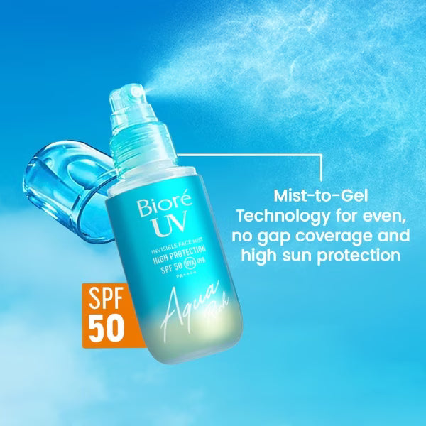 Bioré UV Aqua Invisible Face Mist SPF 50 60ml (British brand)
