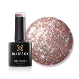 Bluesky gel nail polish light pink golden glitter - British product