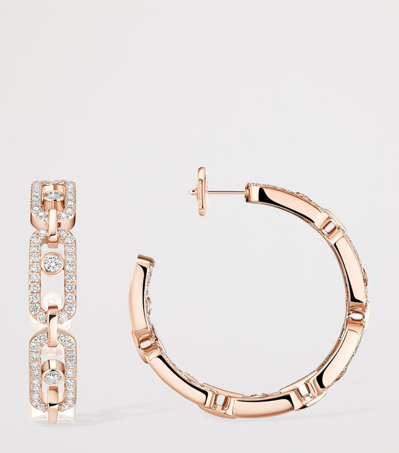 Messika Move Link hoop earrings pink gold 0.86ct diamond (British brand)