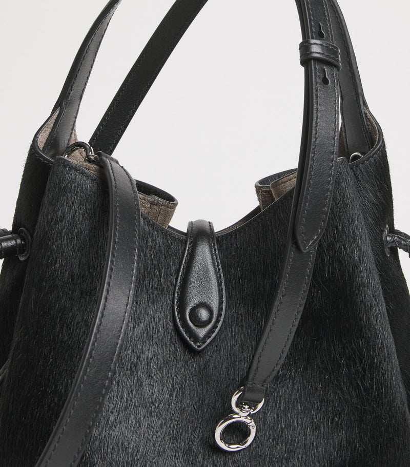 Polo Ralph Lauren small calf hair cross-body bucket bag (British brand)