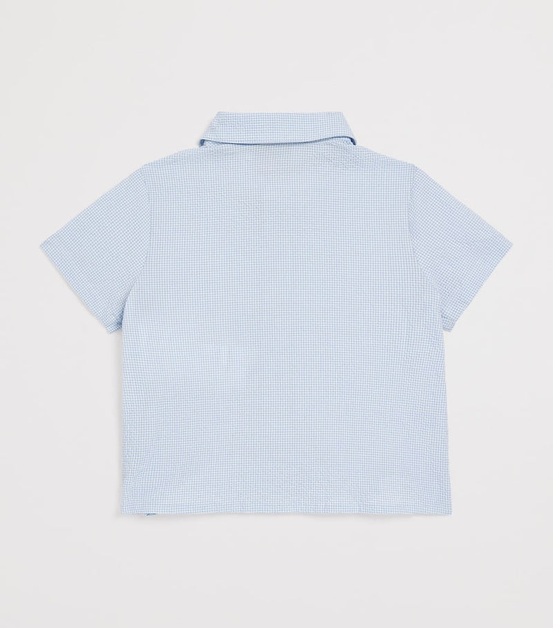 Emporio Armani kids cotton-blend seersucker shirt 6-36 months - British product