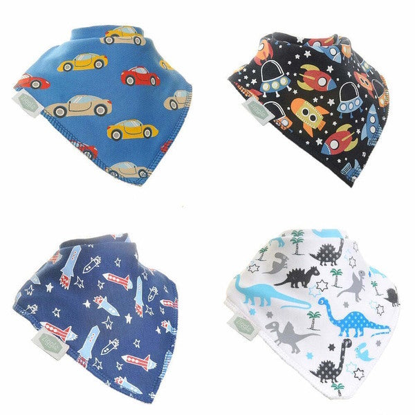 Ziggle Bandana Dribble Bib Set Boysterous Pack 4 (British brand)