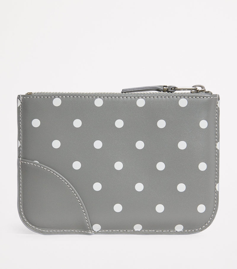 Comme Des Garçons Wallet polka-dot zipped pouch leather (British brand)