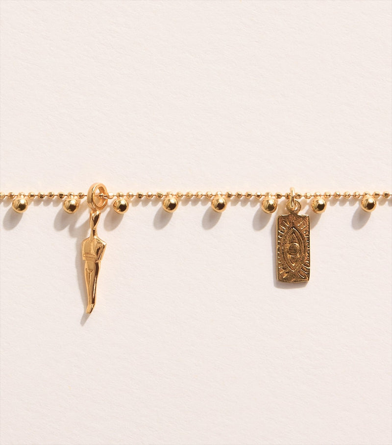 Hermina Athens gold-plated Olympos charm necklace, imported from the UK