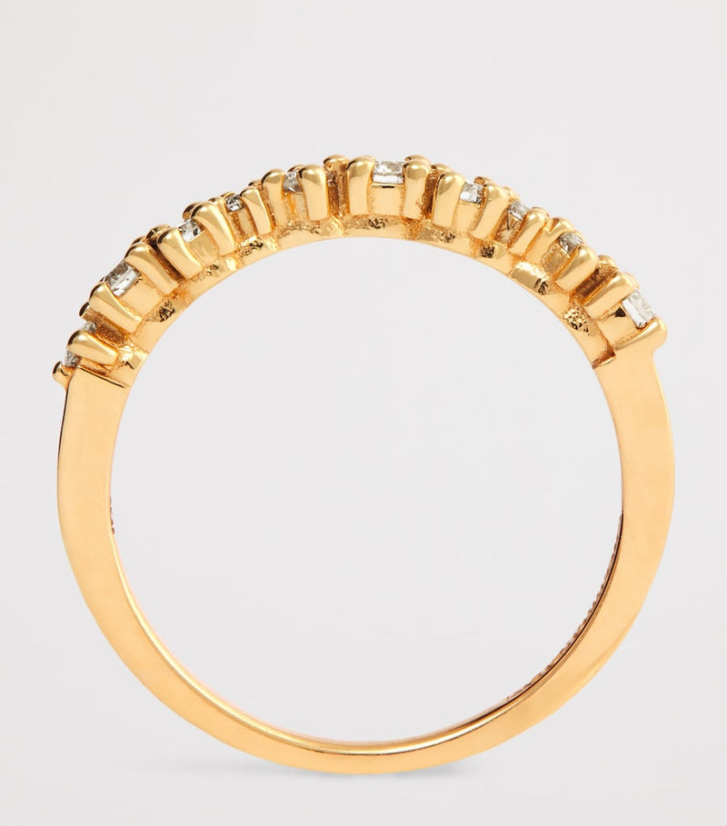 Suzanne Kalan 18kt yellow gold round diamond ring - British product