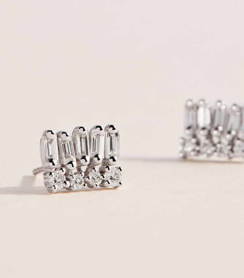 Suzanne Kalan white gold diamond stud earrings (British brand)