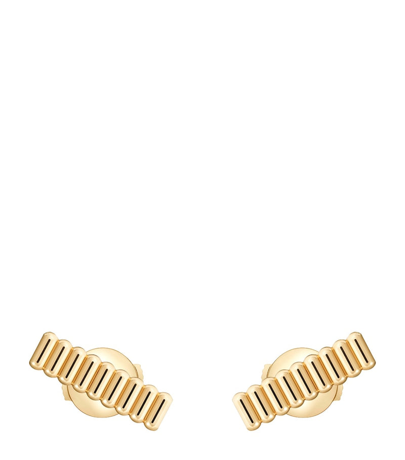 Boucheron Quatre Grosgrain stud earrings 18kt yellow gold - British product