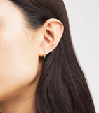 Suzanne Kalan huggie earrings yellow gold emeralds diamonds, imported from the UK