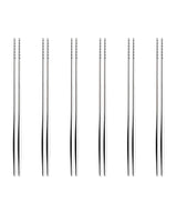 Harrods Bugatti Set of 6 Stainless Steel Natura Chopsticks- Buy online at McGrocer