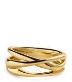 Monica Vinader Nura Crossover Ring in gold vermeil (British brand)