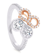 Harrods Boodles Platinum Rose Gold and Diamond Be Boodles Motif Ring- Buy online at McGrocer