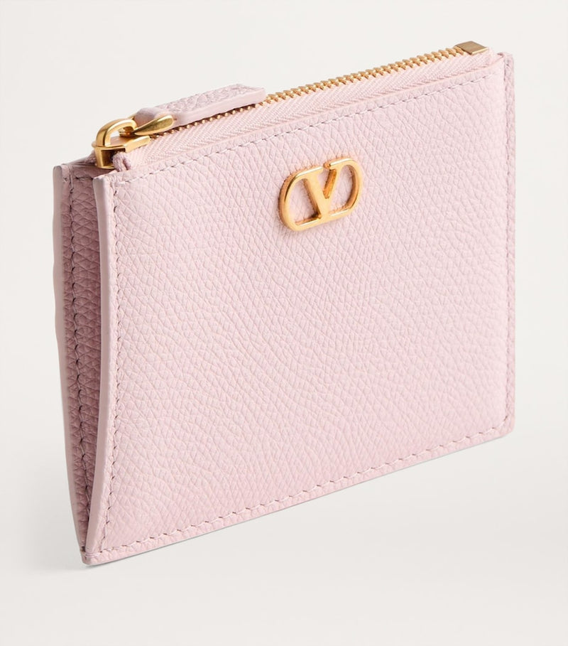 Valentino Garavani VLogo Signature zipped leather card holder, imported from the UK