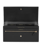Smythson leather travel wallet with press-stud fastening (British brand)