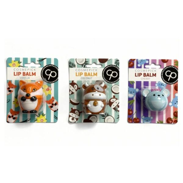 COSMEPICK animal bundle lip balm 3x6g - British product