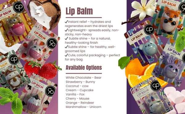 COSMEPICK animal bundle lip balm 3x6g - British product