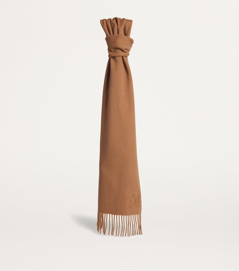Max Mara cashmere scarf embroidered M monogram 206x28cm - British product