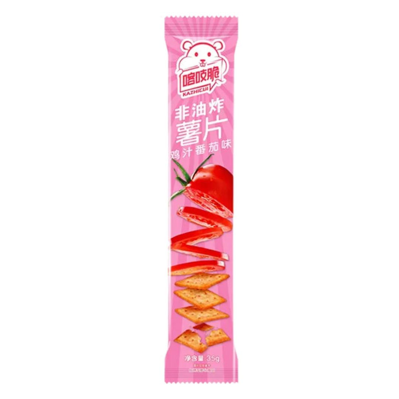 Cha Cha Potato Chips Chicken Tomato flavour, imported from the UK